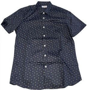 7 Diamonds Premium Men’s Geometric Triangle Print Button Down Shirt - Size S